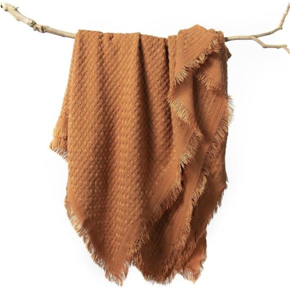 Fall Throw Blanket for Couch-Soft Boho Farmhouse Throw Blanket,Cozy Waffle Knit - Picture 1 of 6
